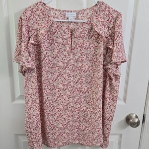 Liz Claiborne Pink Floral Blouse